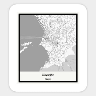 Map of Marseille - France Sticker